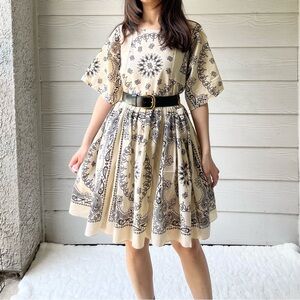 Handmade Bandana Short Dress in Beige